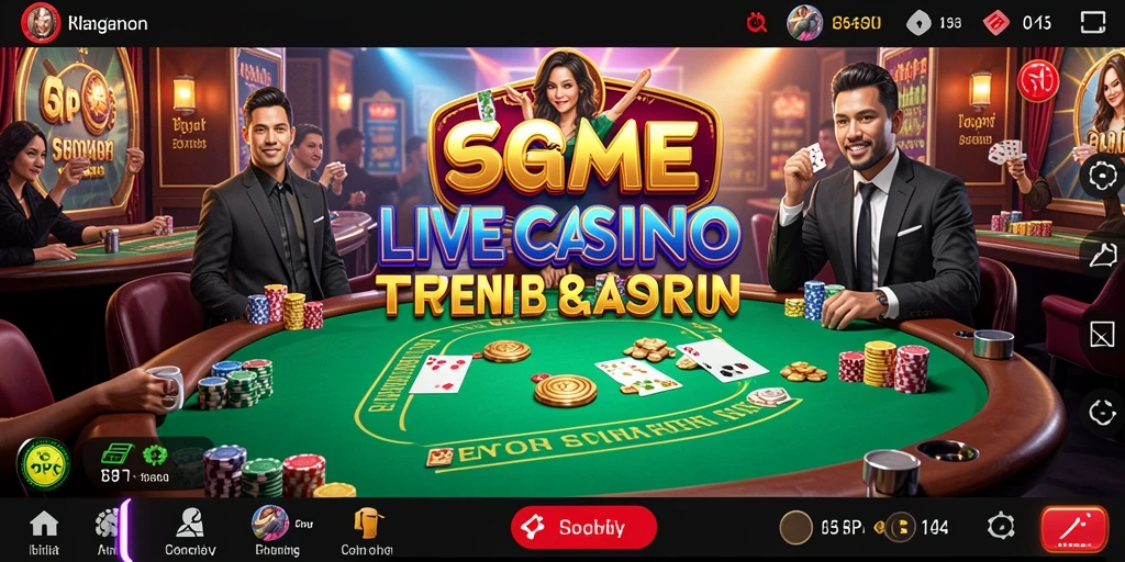 Tampilan gameplay menarik dan interaktif dari permainan Live Casino.