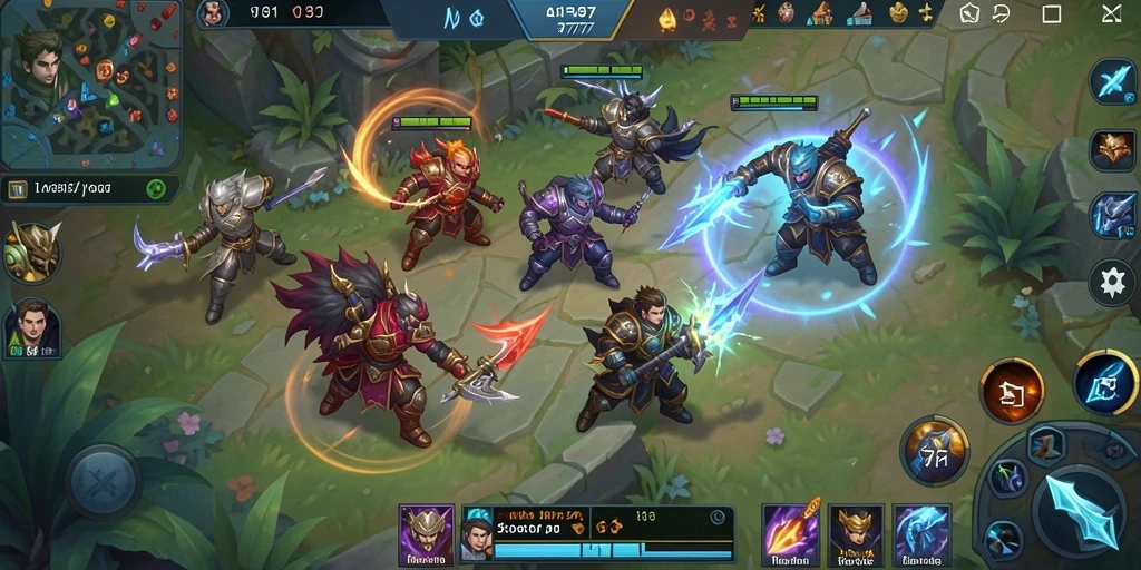Gameplay seru dan strategis dalam A7777 yang menampilkan pertarungan tim.