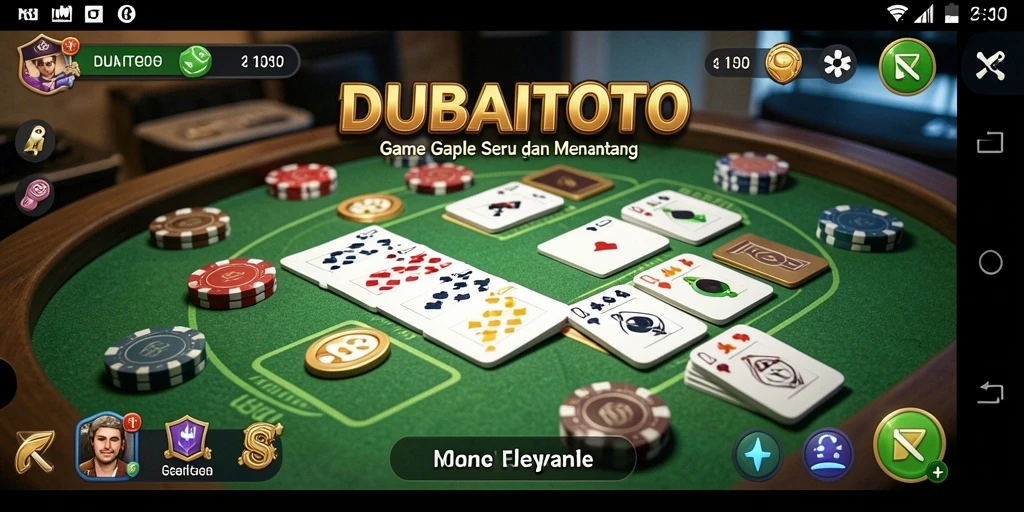 Tangkapan layar gameplay DUBAITOTO menampilkan suasana seru permainan Gaple.