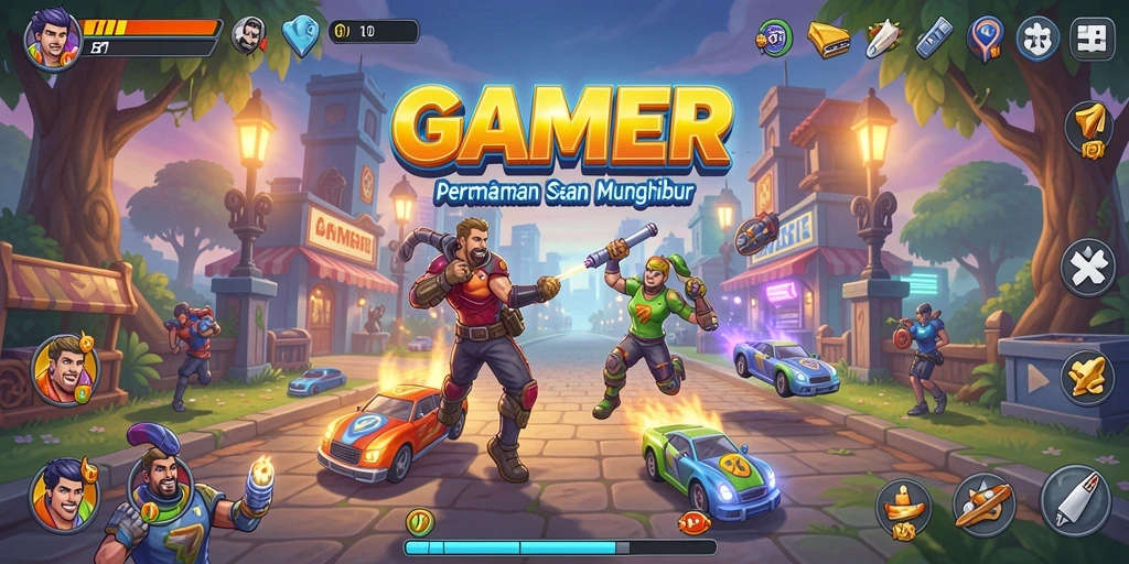 Screenshot utama GAMERP menampilkan aksi seru gameplay Arcade.