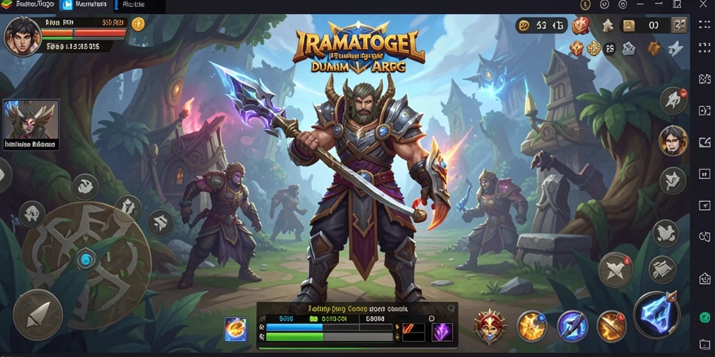 Screenshot gameplay ARPG IRAMATOGEL menampilkan pertarungan epik dan dunia yang memukau.