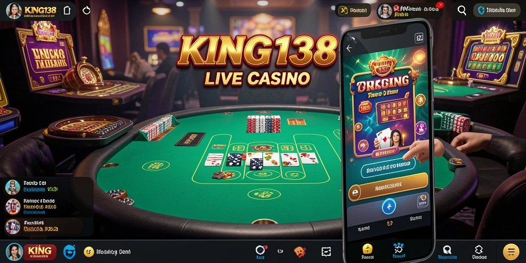 Tampilan gameplay Live Casino yang mendebarkan di KING138.