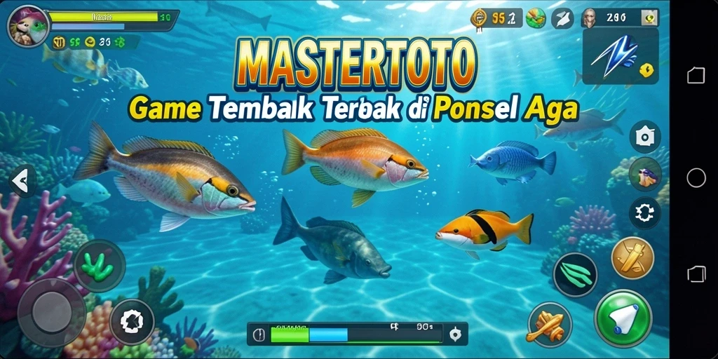 Tangkapan layar gameplay MASTERTOTO yang menampilkan aksi menembak ikan.