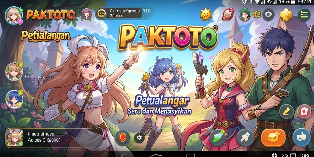 Tangkapan layar gameplay PAKTOTO menampilkan aksi seru dalam dunia anime.