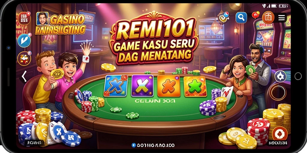 Screenshot utama REMI101 menampilkan aksi seru permainan Kasino.