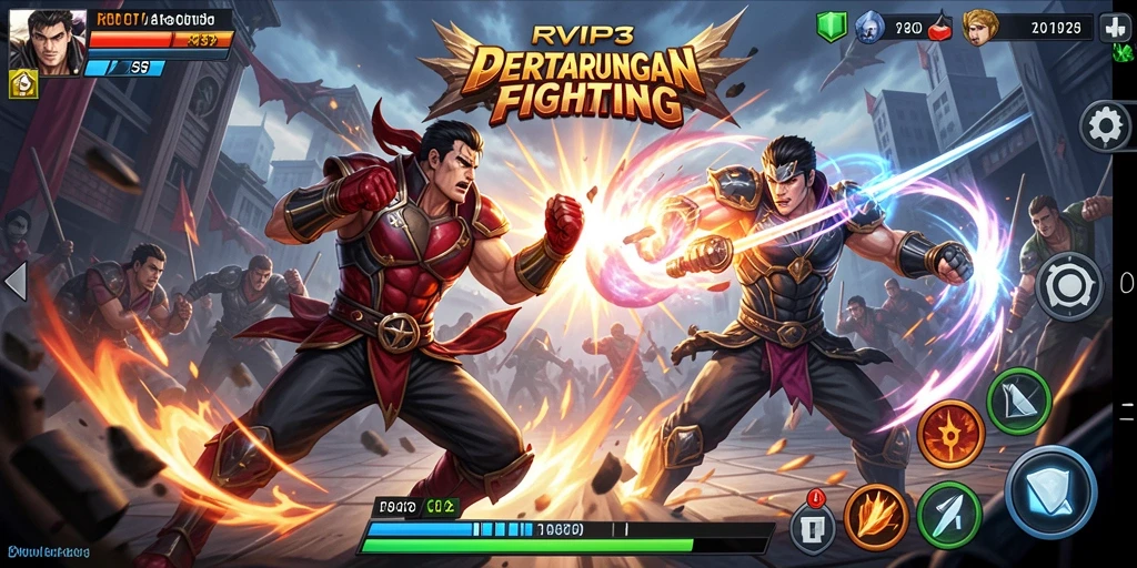 Menampilkan gameplay seru di arena Fighting RVIP3.