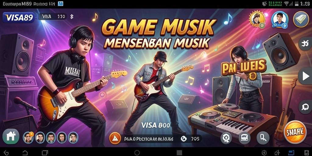 Screenshot gameplay menunjukkan interaksi seru dengan lagu-lagu favorit.
