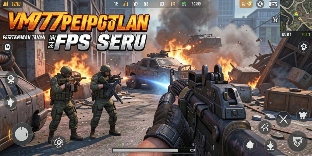 Screenshot menunjukkan aksi seru dalam gameplay FPS.